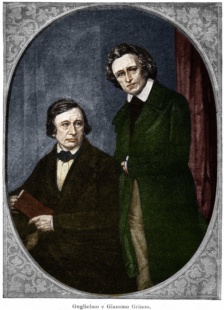 भाई जैकब (1785-1863) और विल्हेम (1786-1859) ग्रिम, जर्मन लेखक। द्वारा अज्ञात कलाकार