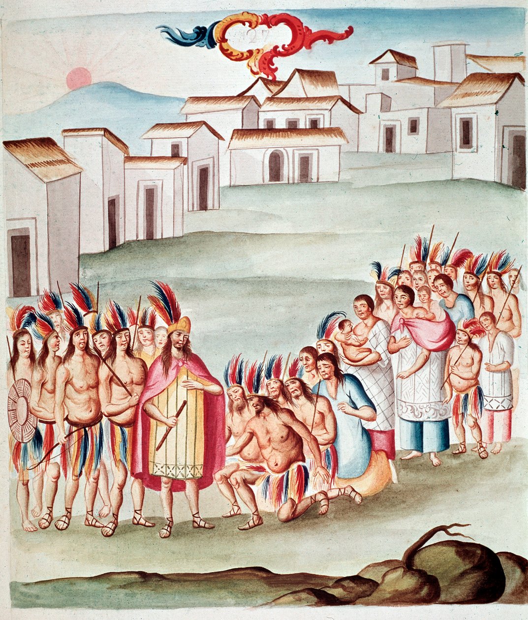 राजा राजकुमार से मिलता है (वाटरकलर, c.1770-1780) द्वारा अज्ञात कलाकार