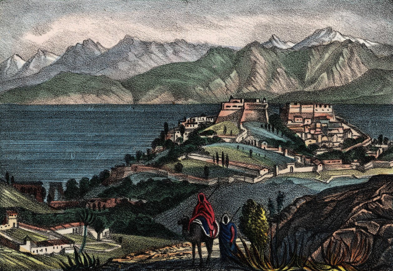 1833 में अफ्रीका की फ्रांसीसी सेना के जनरल ट्रेजेल द्वारा लिया गया मोमबत्ती और एटलस श्रृंखला का दृश्य। 2 द्वारा अज्ञात कलाकार