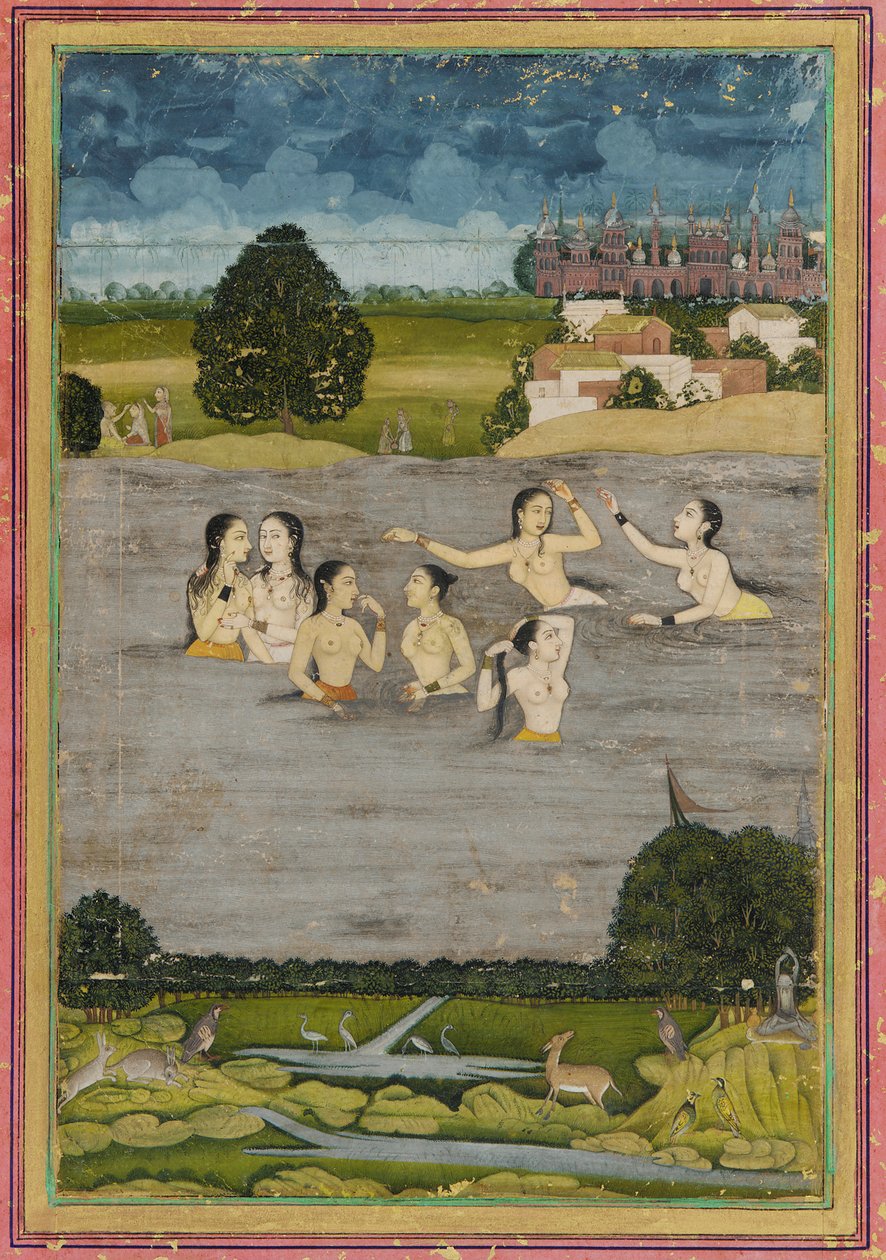 झील में नहाती महिलाएँ द्वारा अज्ञात कलाकार