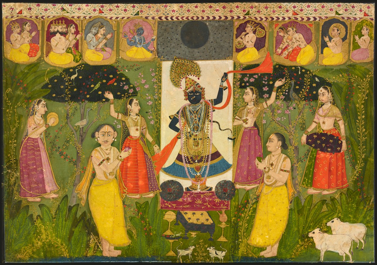 श्रीनाथजी की पूजा द्वारा अज्ञात कलाकार
