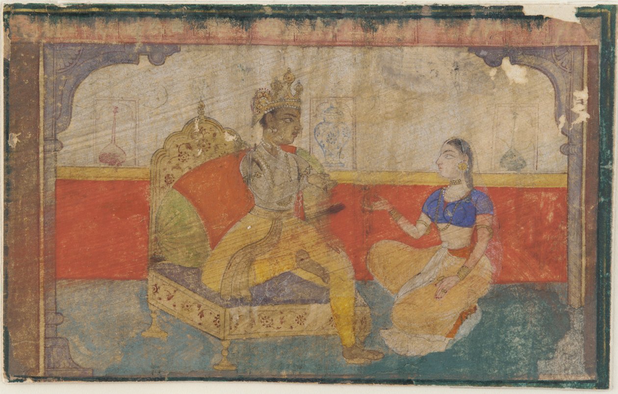 emरसिकप्रियाem से emप्रेमी (कृष्ण) का दूत के साथ वार्तालापem द्वारा अज्ञात कलाकार