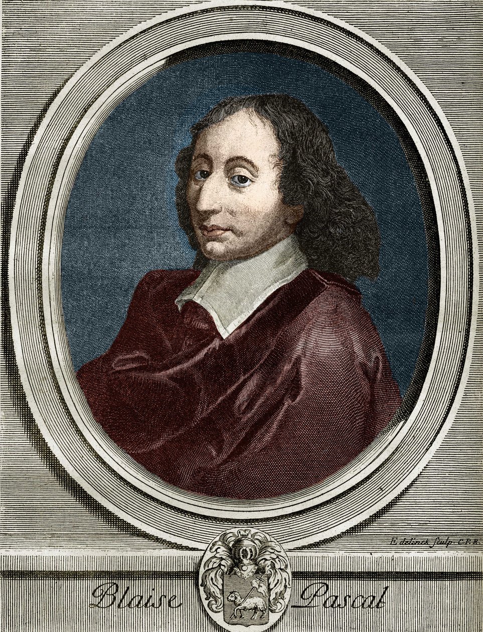 ब्लेज़ पास्कल (1623-1662), फ्रांसीसी भौतिक विज्ञानी, गणितज्ञ और लेखक का चित्र। द्वारा अज्ञात कलाकार