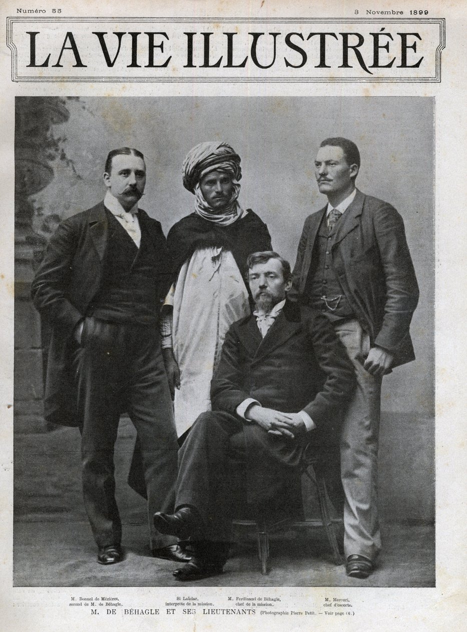 फर्डिनेंड डी बेहले (1857-1899) (फ्रांसीसी खोजकर्ता) मिशन के प्रमुख और उनके लेफ्टिनेंट द्वारा अज्ञात फोटोग्राफर
