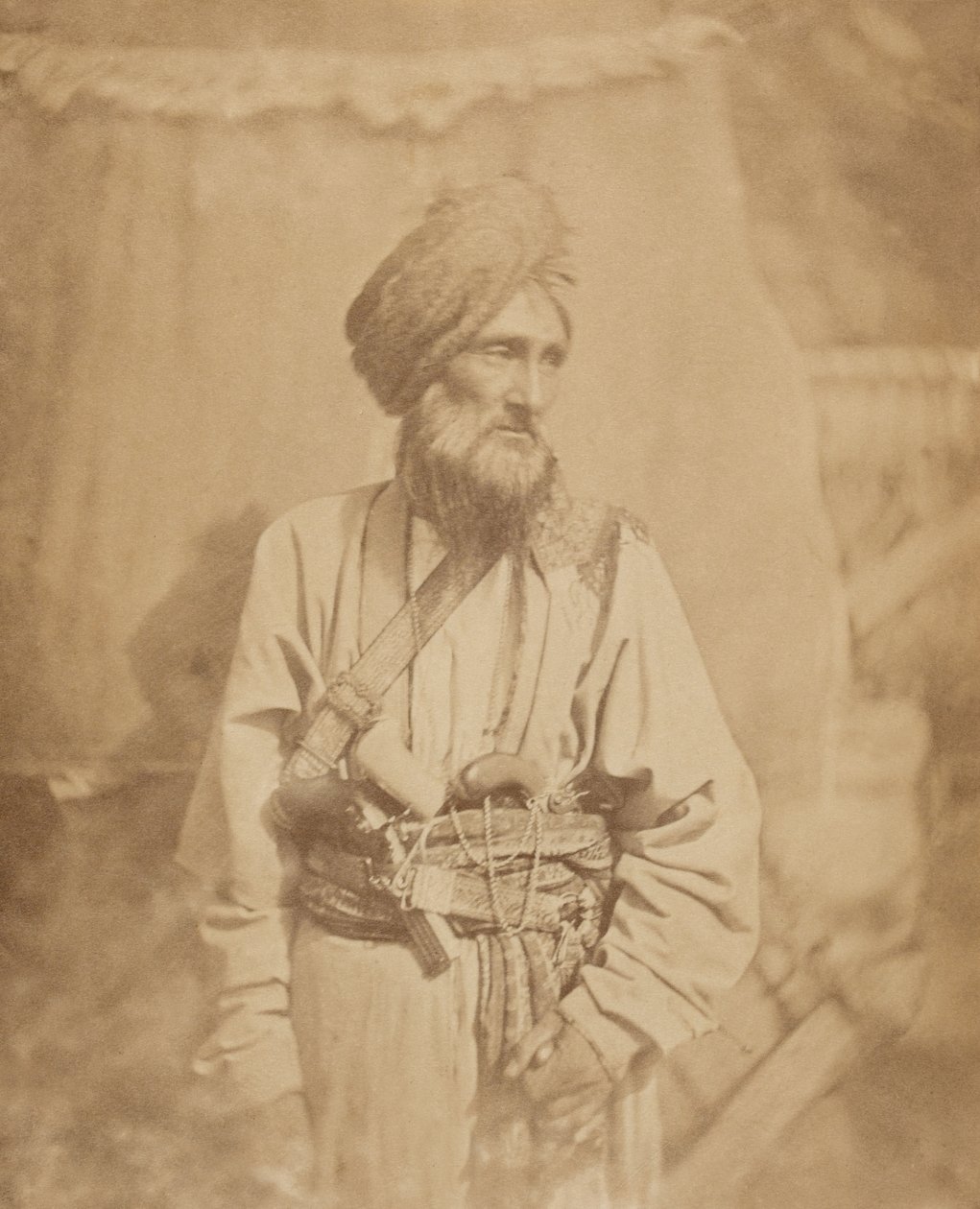 पठान अधिकारी पंजाब अनियमित कैवलरी, 1860 के लगभग द्वारा अज्ञात फोटोग्राफर