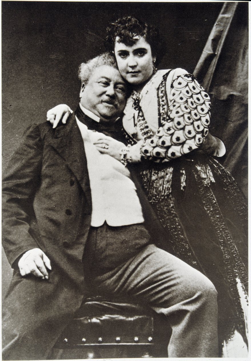 अलेक्जेंड्रे डुमास पेरे (1802 - 1870) और उनकी मालकिन का पोर्ट्रेट द्वारा अज्ञात फोटोग्राफर