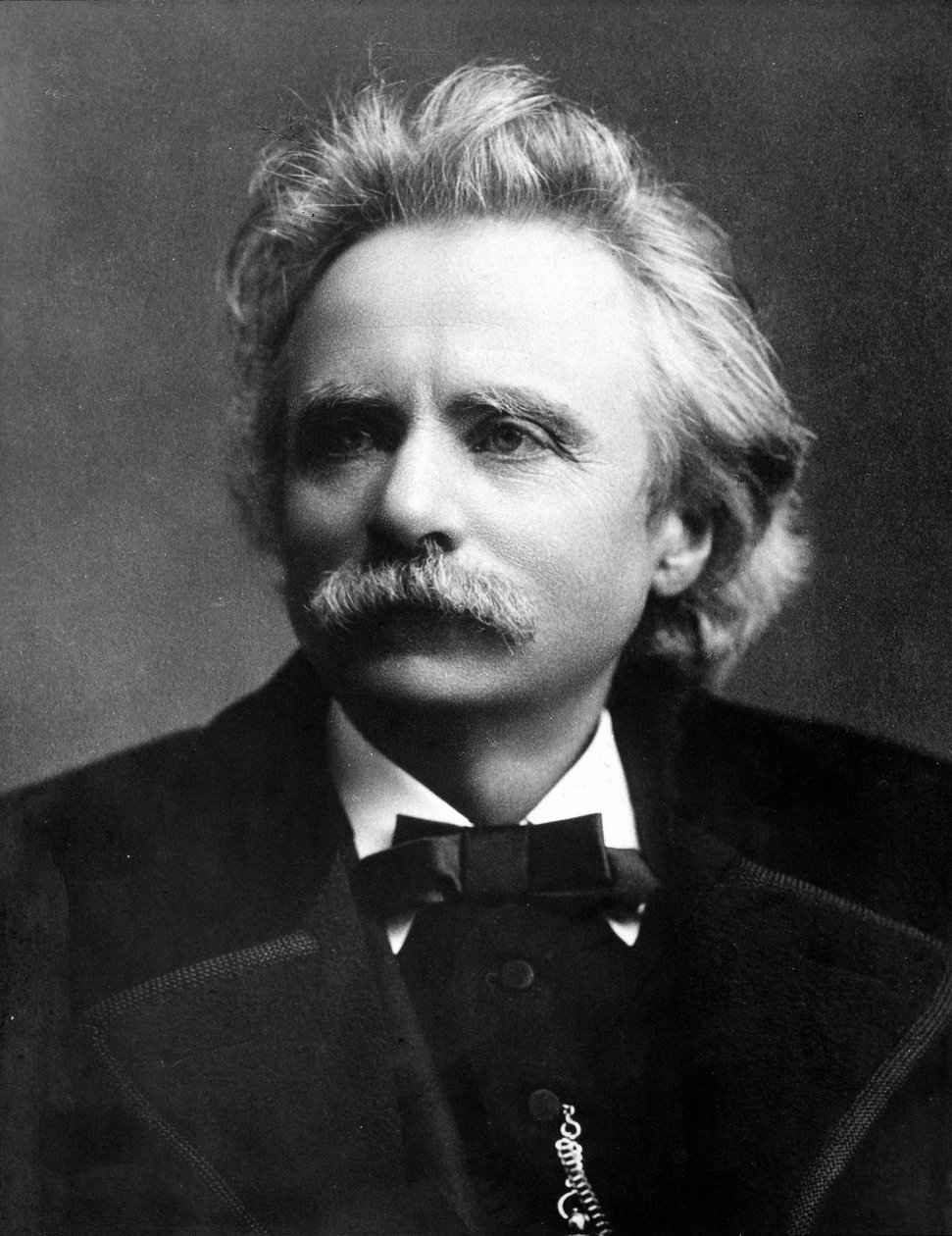 एडवर्ड ग्रिग का पोर्ट्रेट (1843 - 1907) नॉर्वेजियन संगीतकार। द्वारा अज्ञात फोटोग्राफर