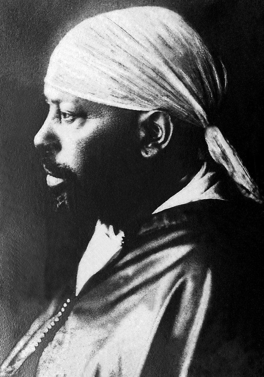 मेनेलिक II (1844-1913), इथियोपिया के सम्राट (1889-1913) का पोर्ट्रेट। द्वारा अज्ञात फोटोग्राफर