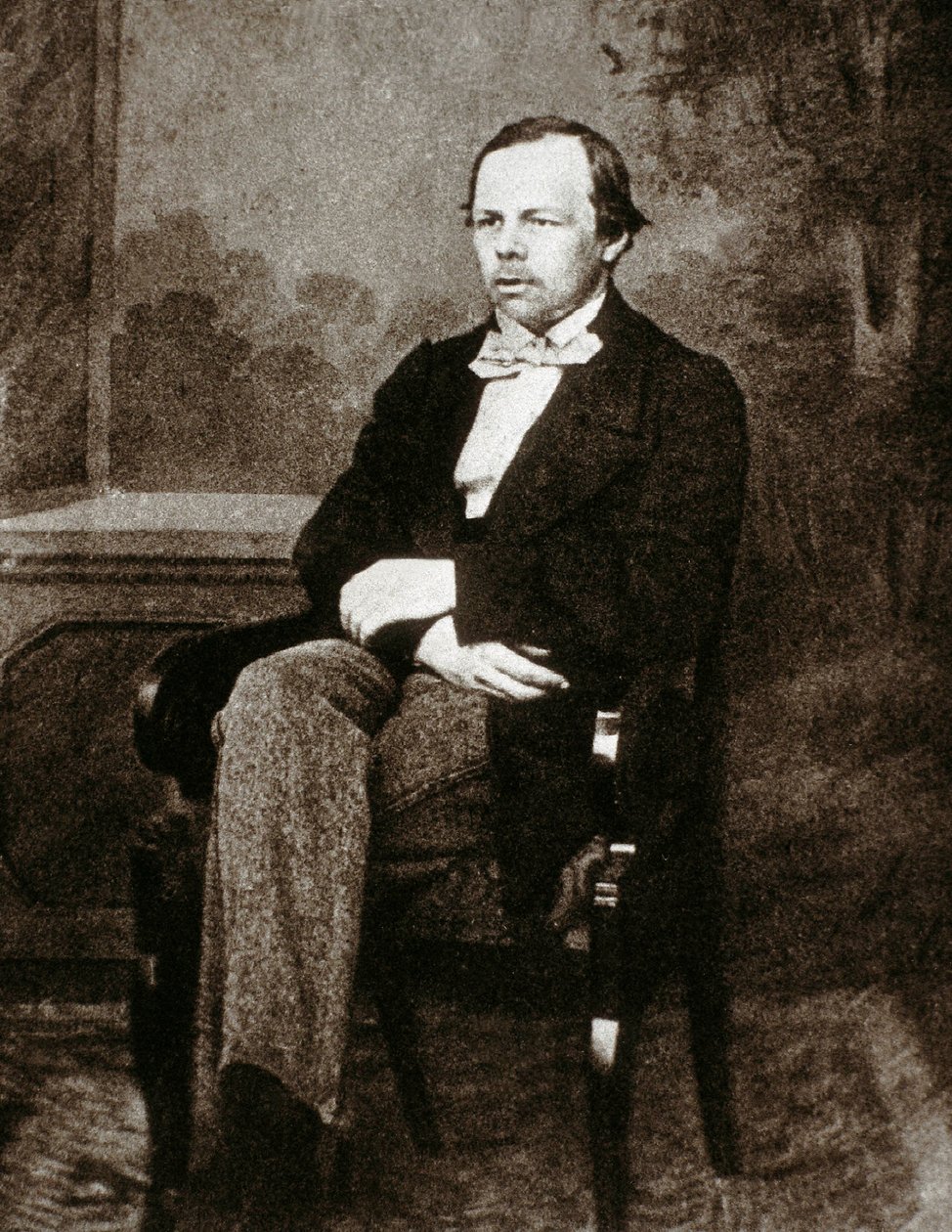 रूसी लेखक फेडर दोस्तोवस्की (दोस्तोव्स्की या दोस्तोवस्की) का पोर्ट्रेट (1821-1881)। 19वीं सदी की तस्वीर। द्वारा अज्ञात फोटोग्राफर