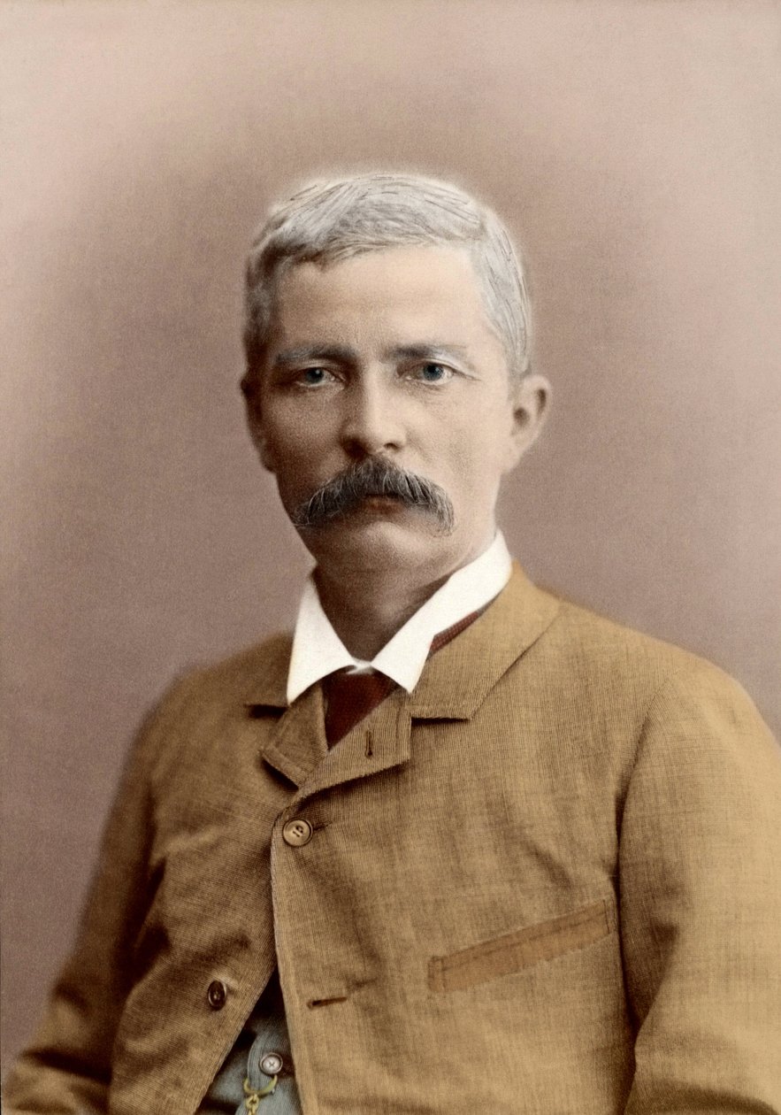 सर हेनरी मॉर्टन स्टेनली (जन्म जॉन रोलैंड्स) (1841-1904), वेल्श पत्रकार और खोजकर्ता का पोर्ट्रेट। बाद में रंगना द्वारा अज्ञात फोटोग्राफर