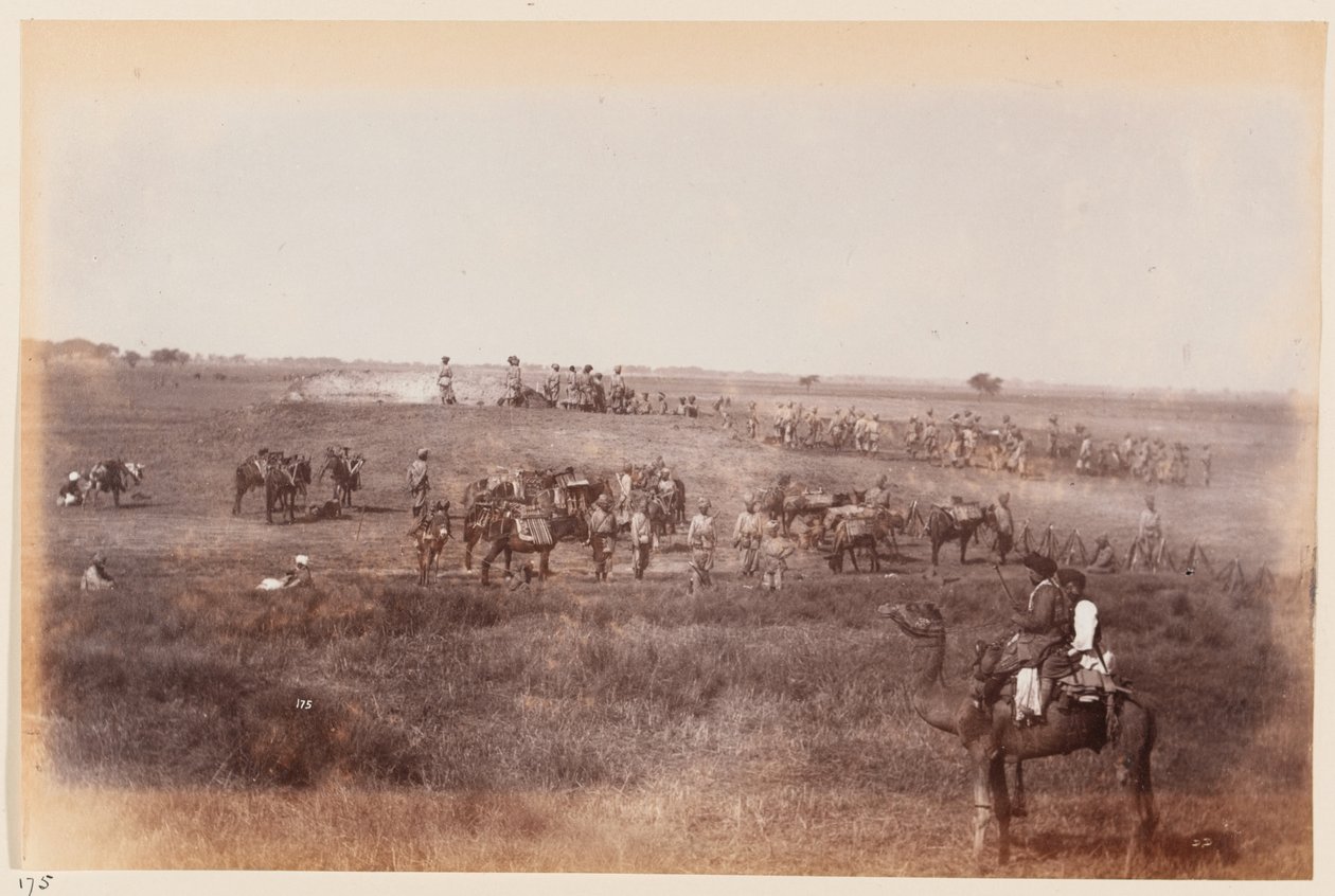 दिल्ली कैंप ऑफ एक्सरसाइज, 1885 के दौरान सेपर और माइनर आश्रय स्थल बनाते हैं द्वारा अज्ञात