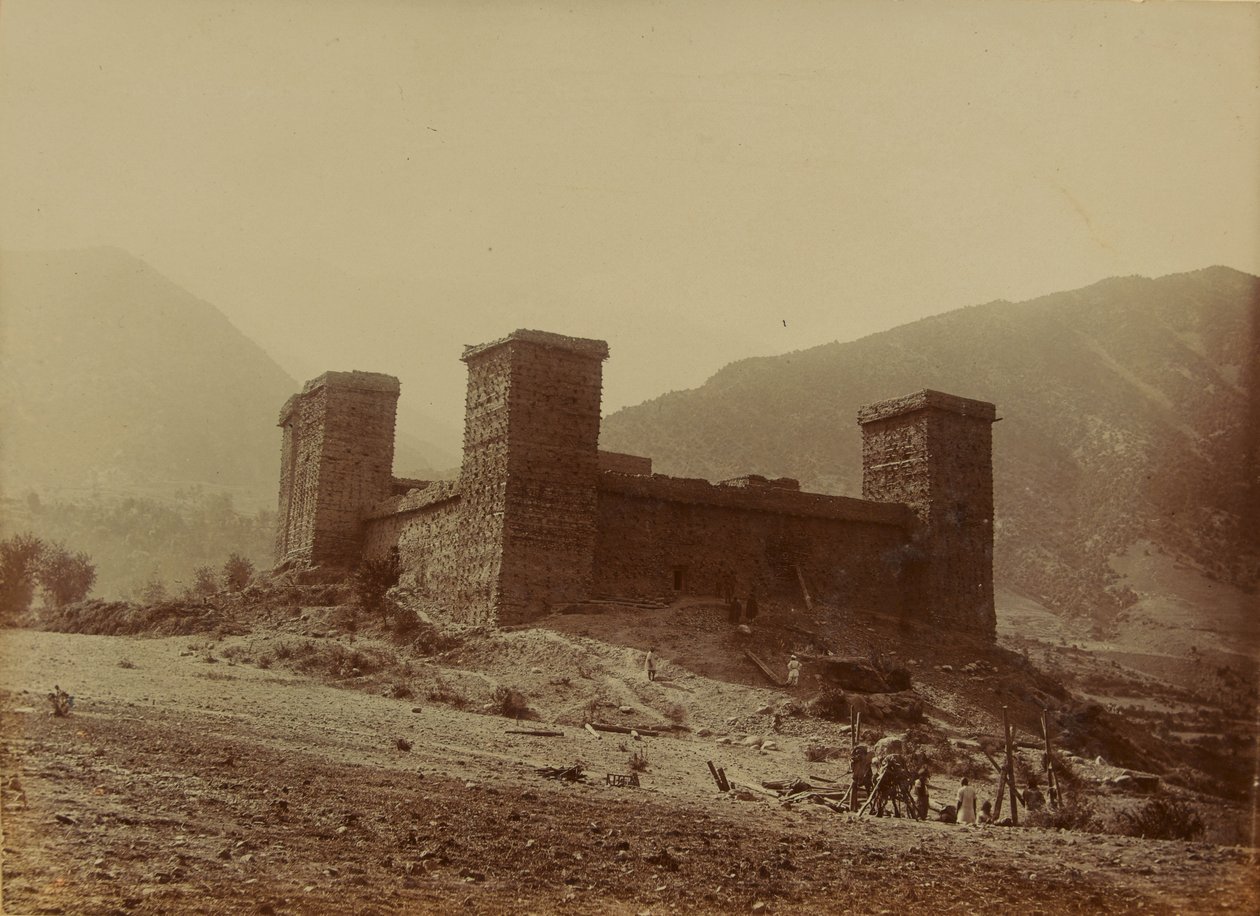 चित्राल किले का दृश्य, 1895 द्वारा अज्ञात फोटोग्राफर