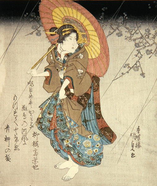 एक प्रेमी की भूमिका में इवाई कुमेसाबुरो II, c.1827-30 (रंगीन वुडब्लॉक प्रिंट) द्वारा उतागावा कुनीसदा