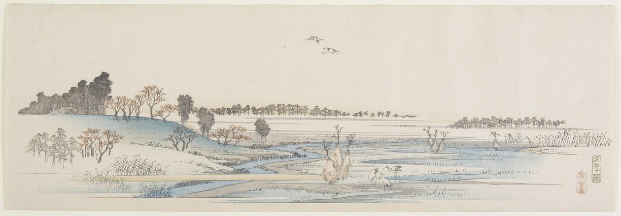 सनसेट हिल, 1837-1844 द्वारा उटगावा हिरोशिगे