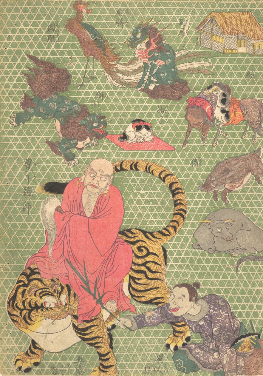 टोकरी बनाने का काम: ननिवा कागोज़ाइकु नानिवा सैकुनिन आईसी के शिल्पकार इचिदा शोशिचिरो द्वारा..., 1819। द्वारा उतागावा कुनीसदा
