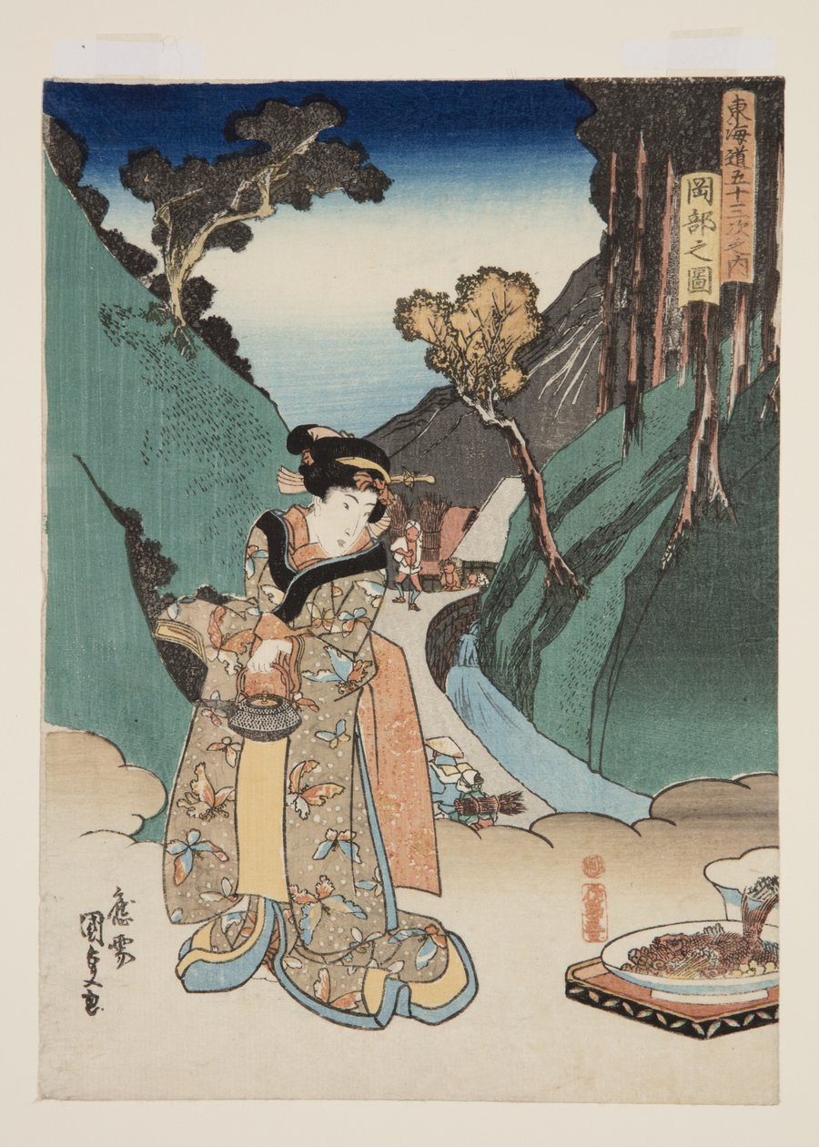 Okabe का दृश्य (Okabe no zu) (कलर वुडब्लॉक प्रिंट) द्वारा उतागावा कुनीसदा