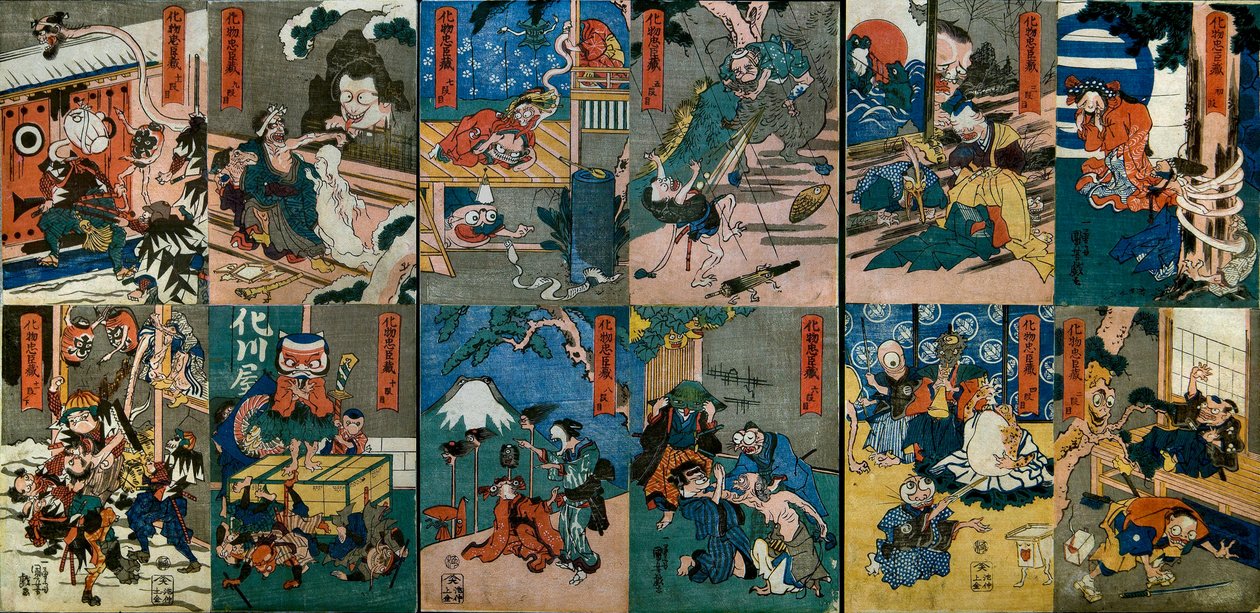 द मॉन्स्टर्स चोशिंगुरा (बेकेमोनो चुशुंगुरा), c.1839-42 द्वारा उत्तगवा कुनिओशी