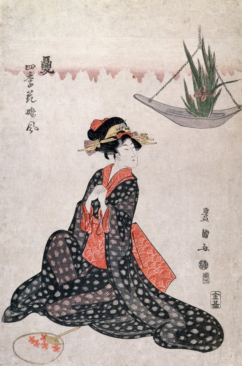 चार मौसमों के फूल, उटागावा टोयोकुनी (1769-1825), ukiyo-e शैली वुडकट, जापान, जापानी सभ्यता द्वारा द्वारा उटगावा खिलौनाकुनी