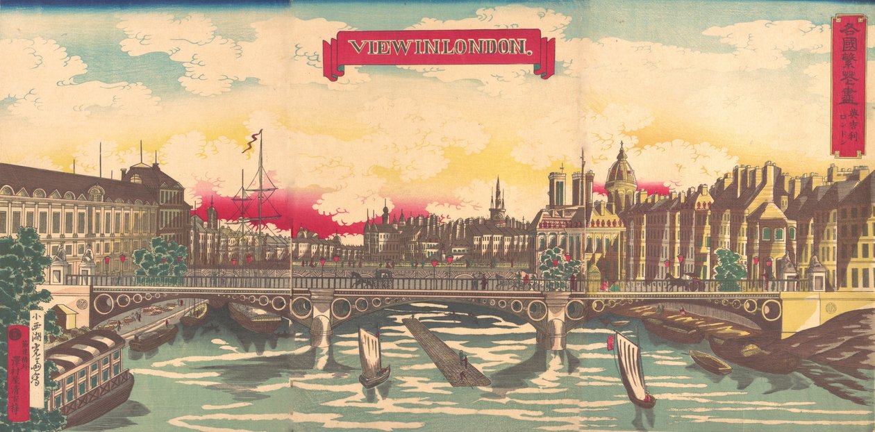 लंदन में देखें, देशों की समृद्धि: लंदन, इंग्लैंड, सितम्बर 1872.. द्वारा उटगावा योशिमोरी