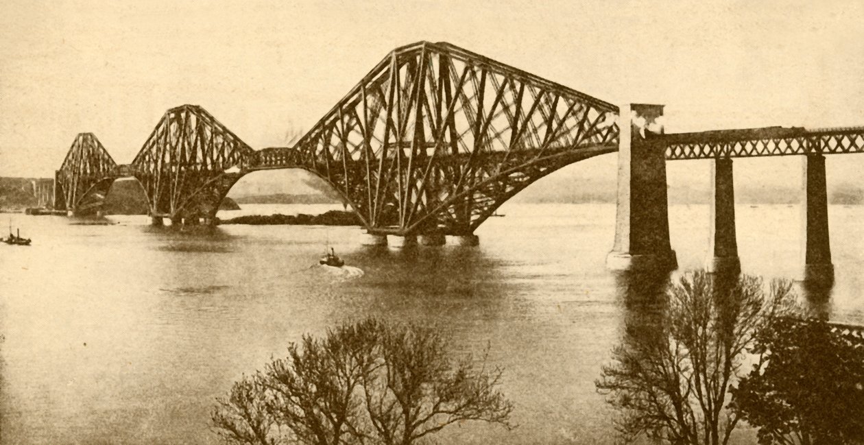 द फोर्थ ब्रिज, 1930। द्वारा वेलेंटाइन एंड संस लिमिटेड