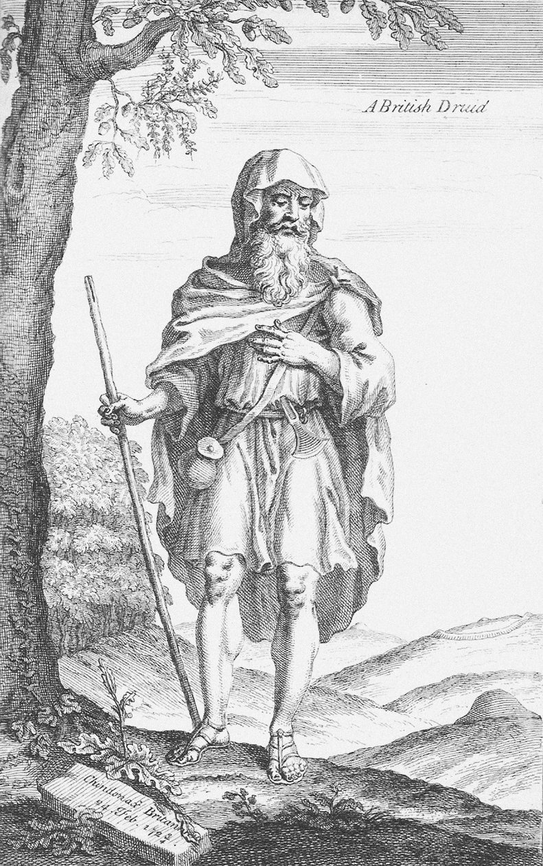 1723 में विलियम स्टुकली द्वारा स्टोनहेंज से एक ब्रिटिश ड्र्यूड द्वारा वैन डेर गुचटो
