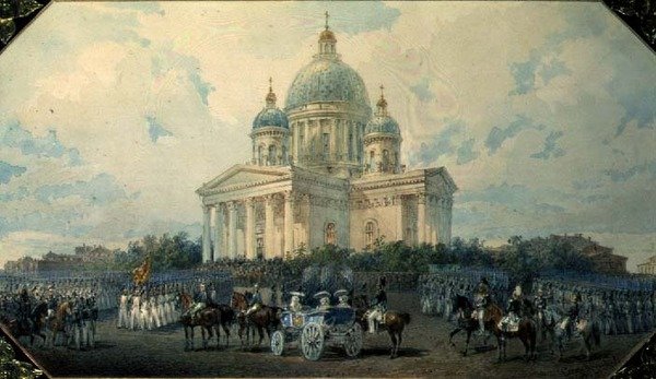 सेंट पीटर्सबर्ग में ट्रिनिटी कैथेड्रल, 1850, 1850 (कागज पर डब्ल्यूसी) द्वारा वासिली सेमेनोविच सदोवनिकोव