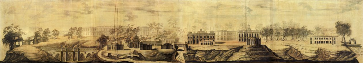 Tsaritsyno Design का विहंगम दृश्य, 1776 द्वारा वासिली इवानोविच बाजेनोव