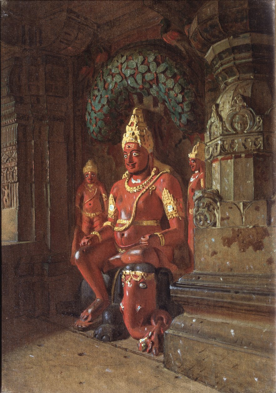 1874 में इंद्र मंदिर में एक विष्णु की मूर्ति द्वारा वासिलि वासिलिविच वीरश्चैगिन