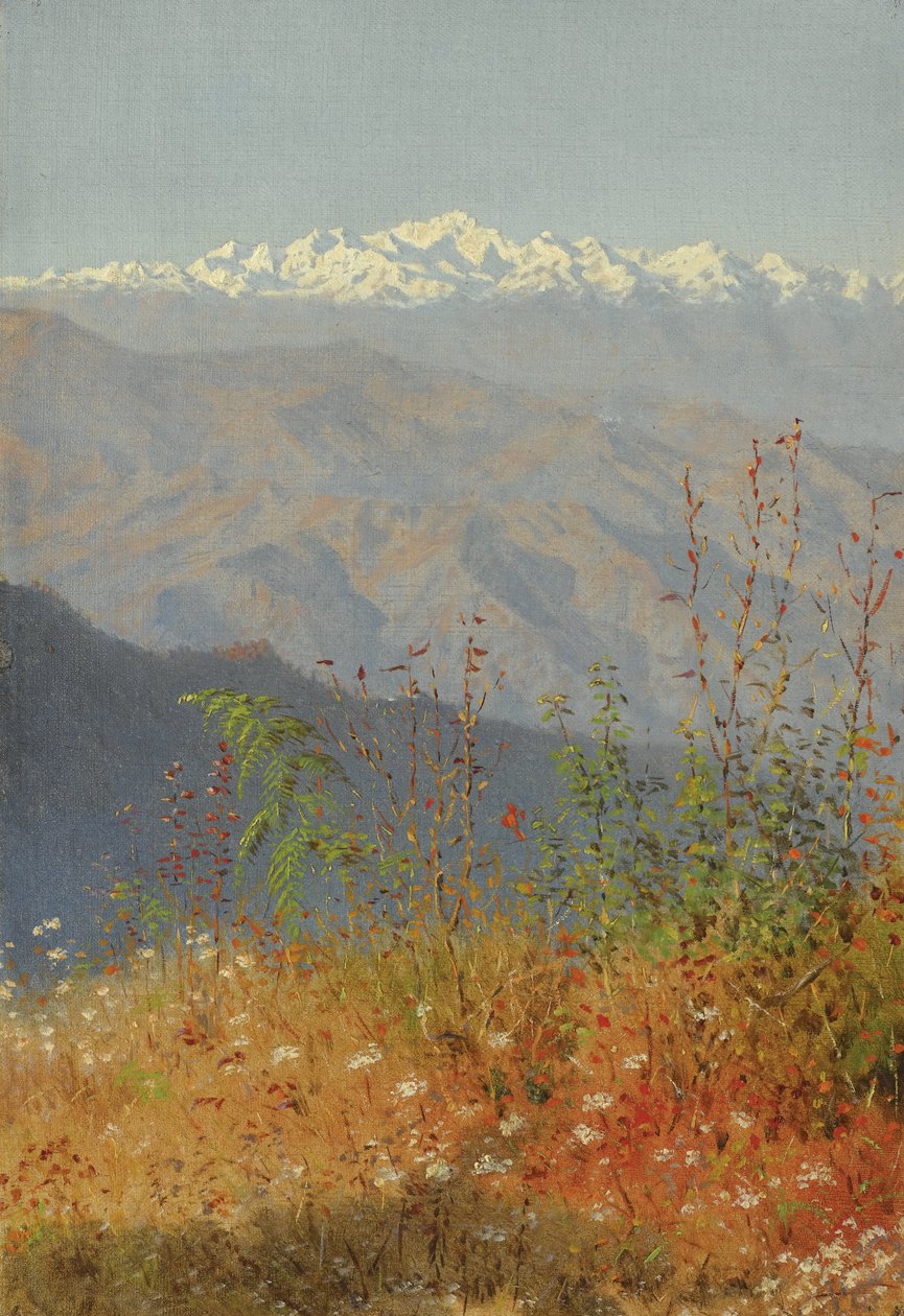 हिमालय में सूर्यास्त, 1879 द्वारा वासिलि वासिलिविच वीरश्चैगिन