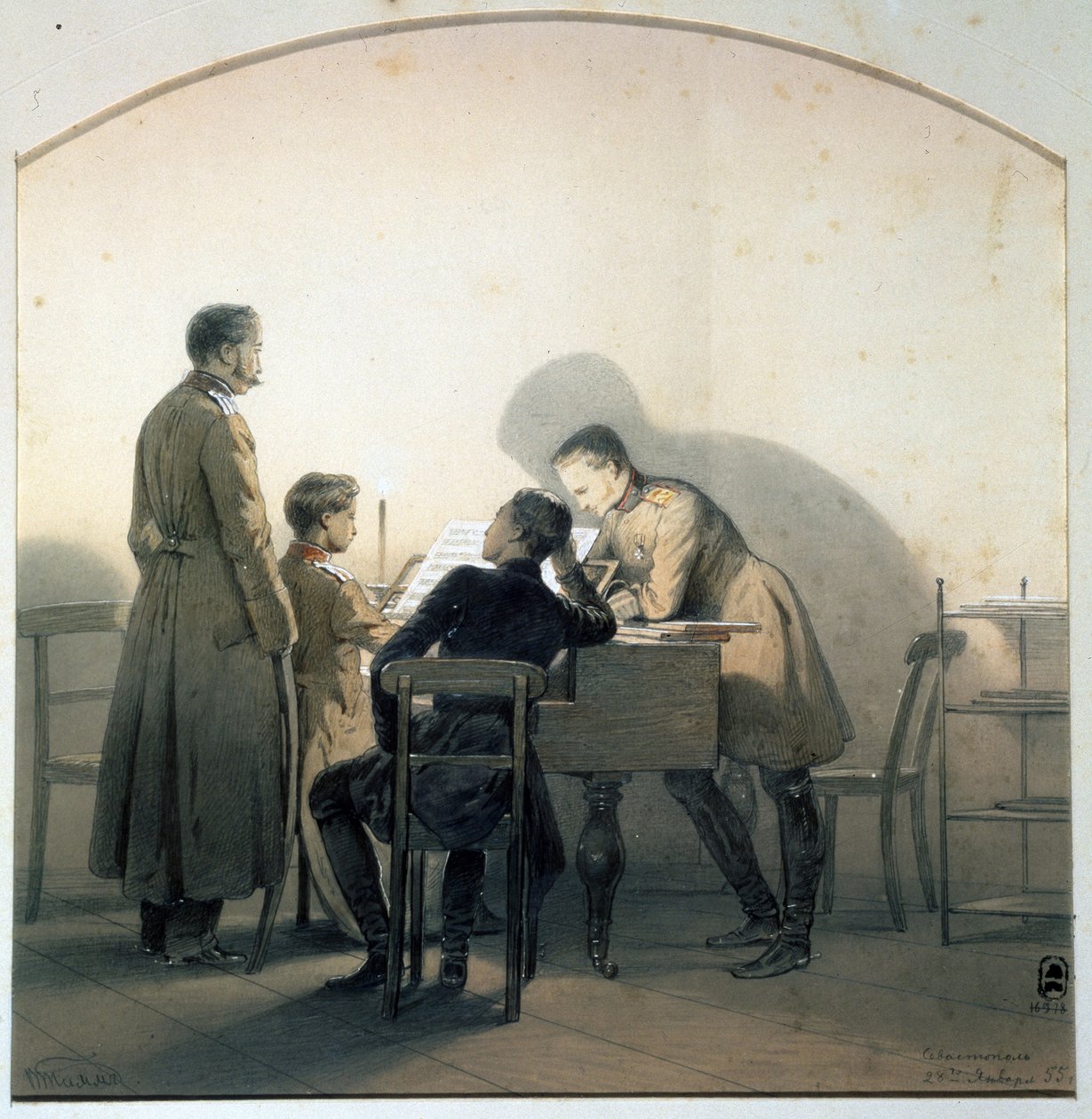 पियानो पर, 1855 द्वारा जॉर्ज विल्हेम टिम