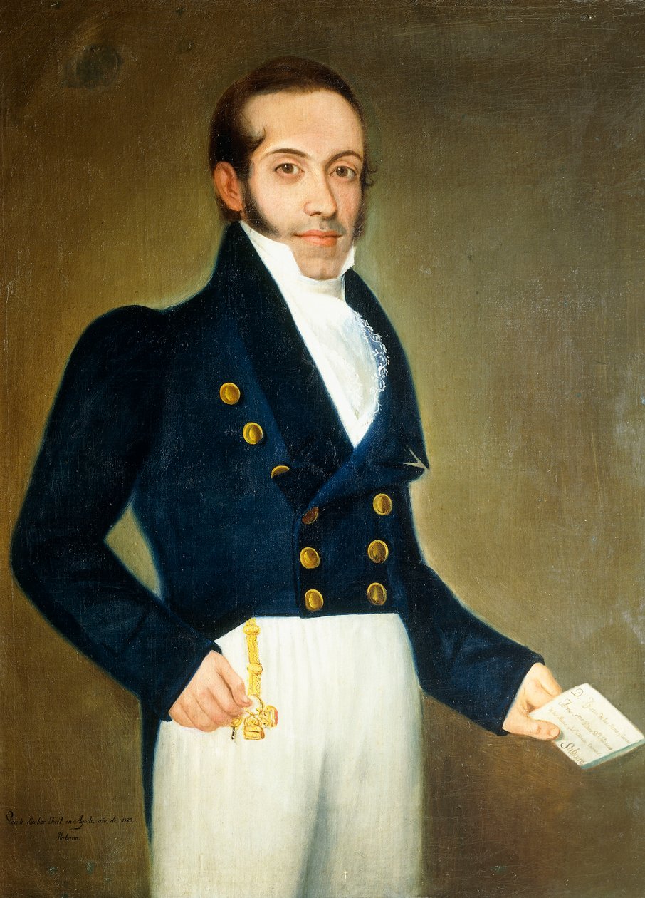 डॉन अगस्टिन डी लास हेरास वाई काराज़ो का पोर्ट्रेट, 1828 द्वारा विसेंट एस्कोबार