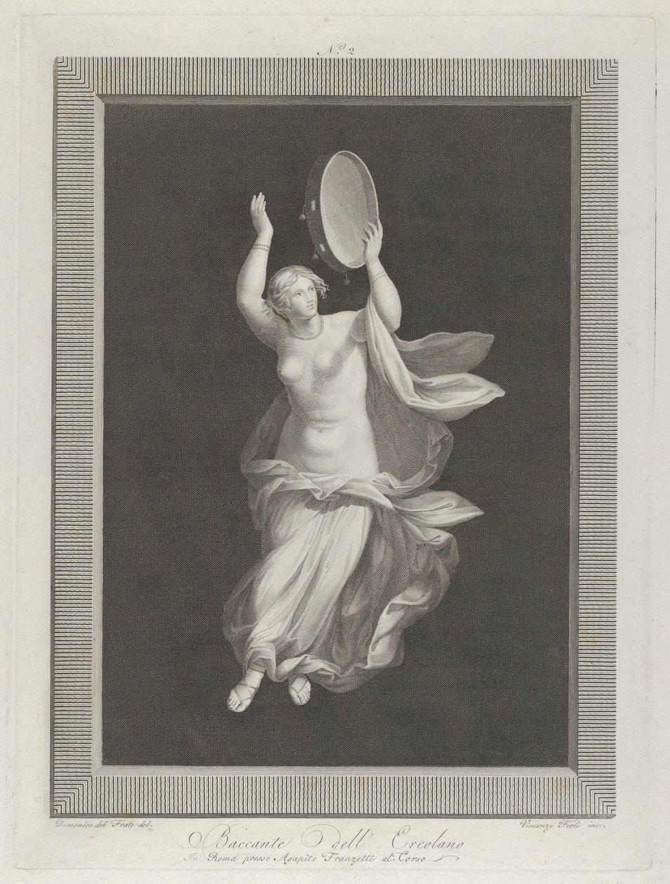 एक आंशिक रूप से नग्न बैचेन एक डफ बजाता है, सीए। 1795-1820 द्वारा विसेंज़ो फीओलिक