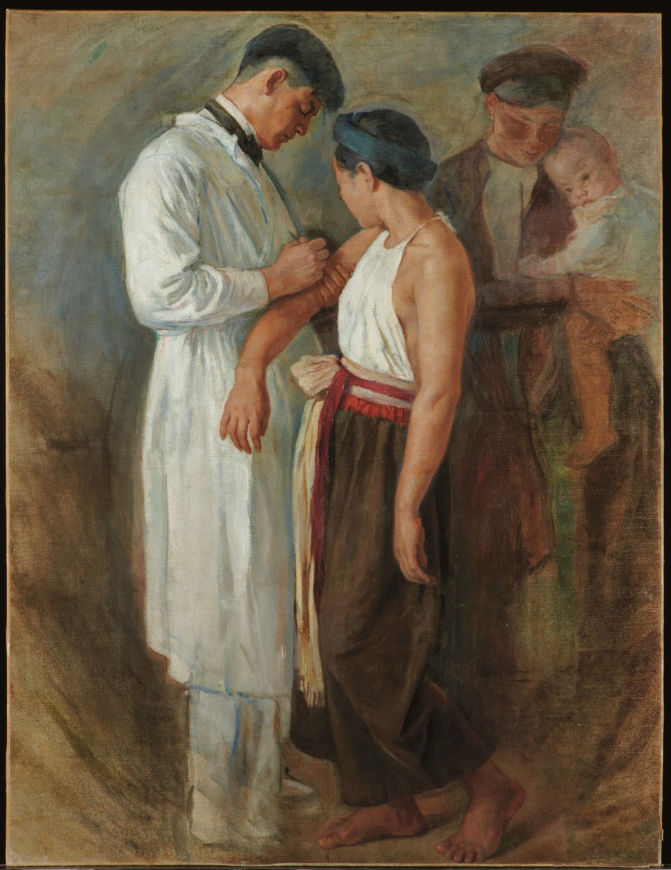 ला टीकाकरण, c.1923 (कैनवास पर तेल) द्वारा विक्टर फ्रेंकोइस तारडियू