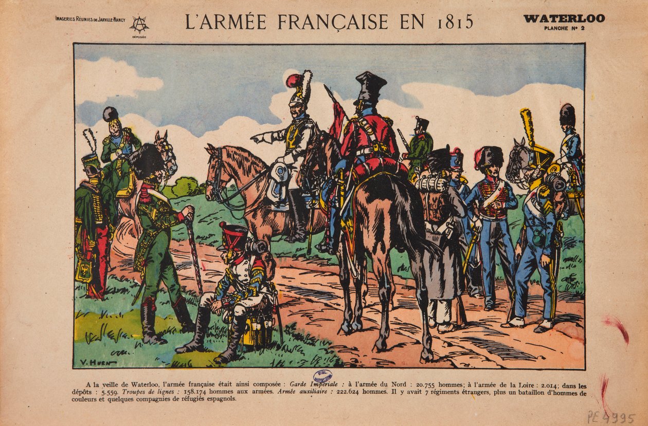 1815 में फ्रांसीसी सेना, वाटरलू, c.1920 द्वारा विक्टर ह्यूएन