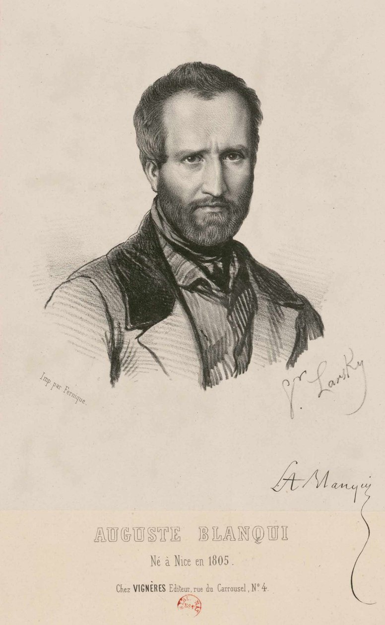 लुइस-अगस्टे ब्लांक्वी का पोर्ट्रेट 1805-1881, 1849। द्वारा विक्टर लार्स्की