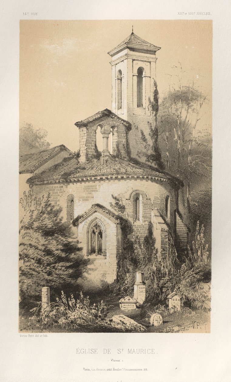 ... Pl.14, चर्च ऑफ सेंट मौरिस वियना, 1860। द्वारा विक्टर पेटिट
