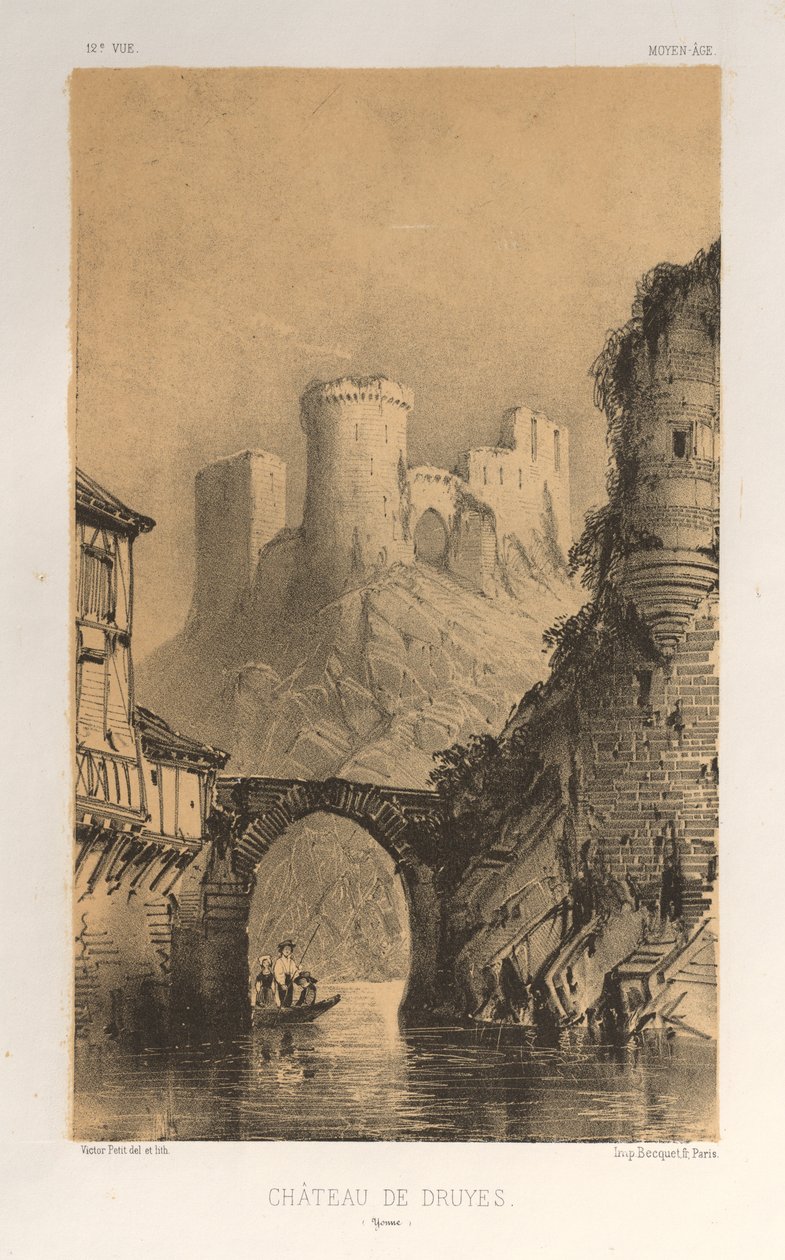 ... Pl। 12, चेटो डी ड्रयूज़ योने, 1860। द्वारा विक्टर पेटिट