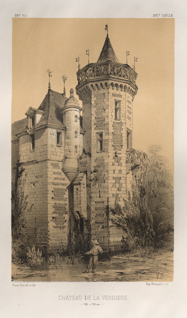 पीएल 28, चेटो डी ला वेरडीरे इले एन वेलेइन, 1860 में प्रकाशित हुआ। द्वारा विक्टर पेटिट