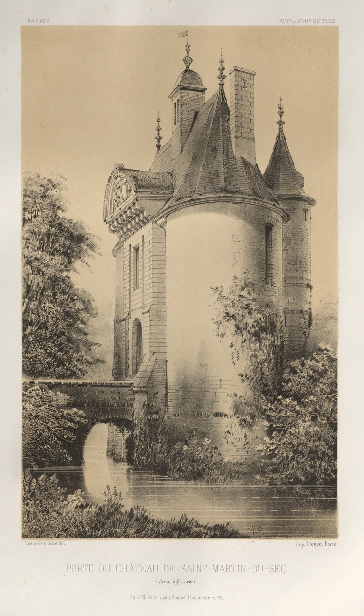 ... पी एल। 83, पोर्टे डु चेत्से डी सेंट-मार्टिन-डू-बीक सीन इन्फ्रीयर, 1860। द्वारा विक्टर पेटिट