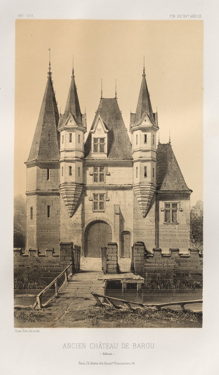 ... Pl। 88, बरो काल्वडोस के पूर्व महल, 1860। द्वारा विक्टर पेटिट