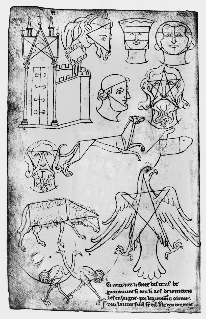 Ms Fr 19093 fol.18v विभिन्न चित्र (प्रतिकृति कॉपी) द्वारा विलार्ड डी होन्नेकोर्ट
