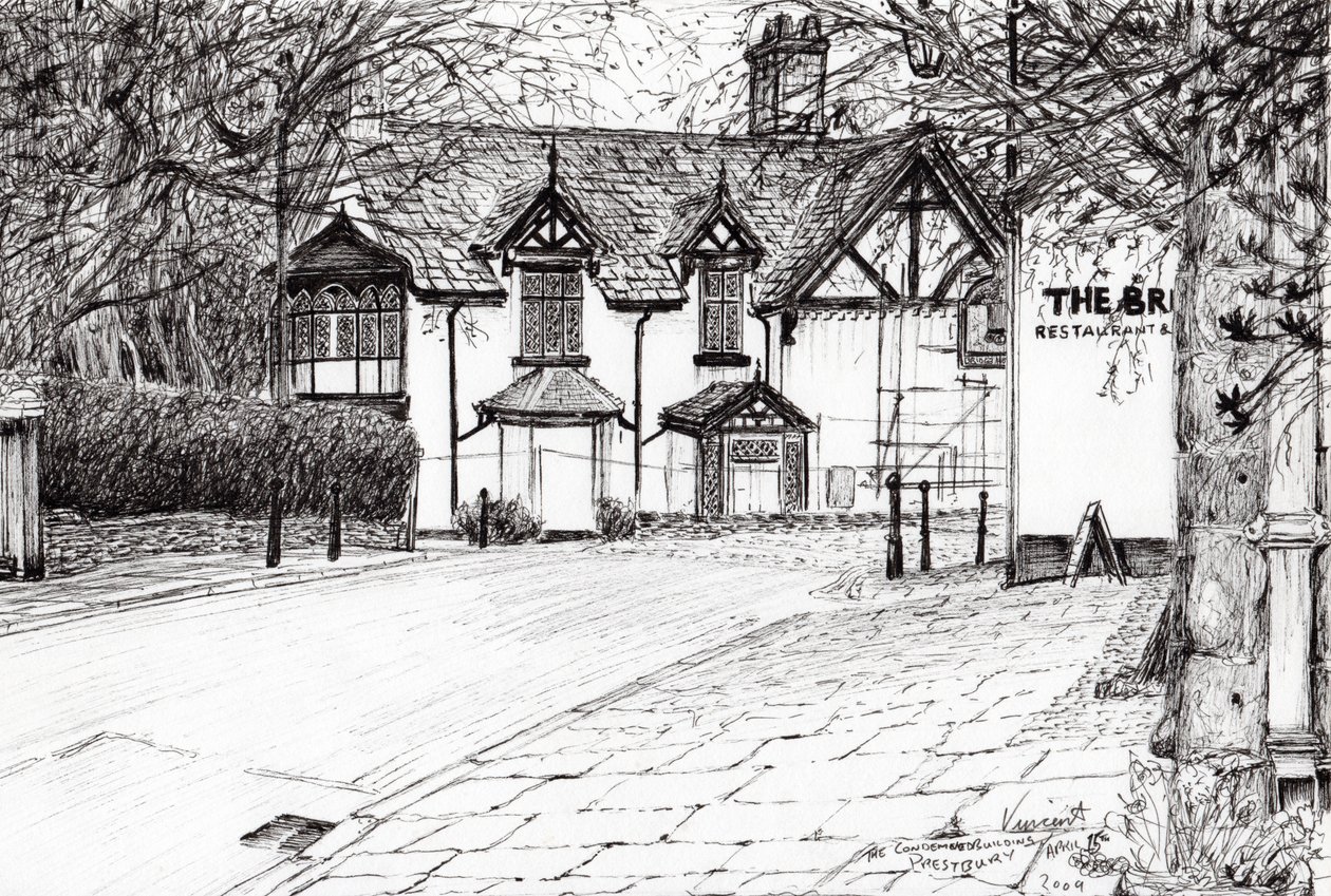 निंदा भवन Prestbury, 2009, (कागज पर स्याही) द्वारा विंसेंट अलेक्जेंडर बूथ