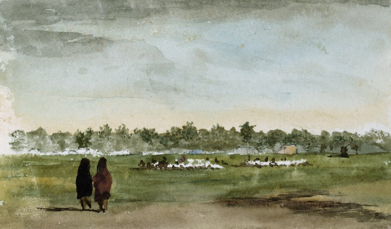 ओसेज रेस कोर्स, दक्षिणी कंसास, 1869-71 (कागज पर wc) द्वारा विन्सेंट कोलियर