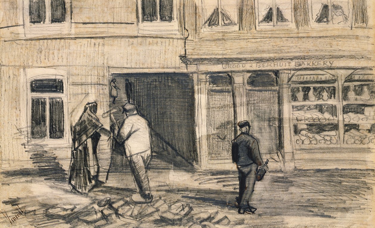 द डे बेकरी में बेकरी, 1882 (वेल्लम पर पेंसिल और चारकोल) द्वारा विन्सेंट वैन गॉग