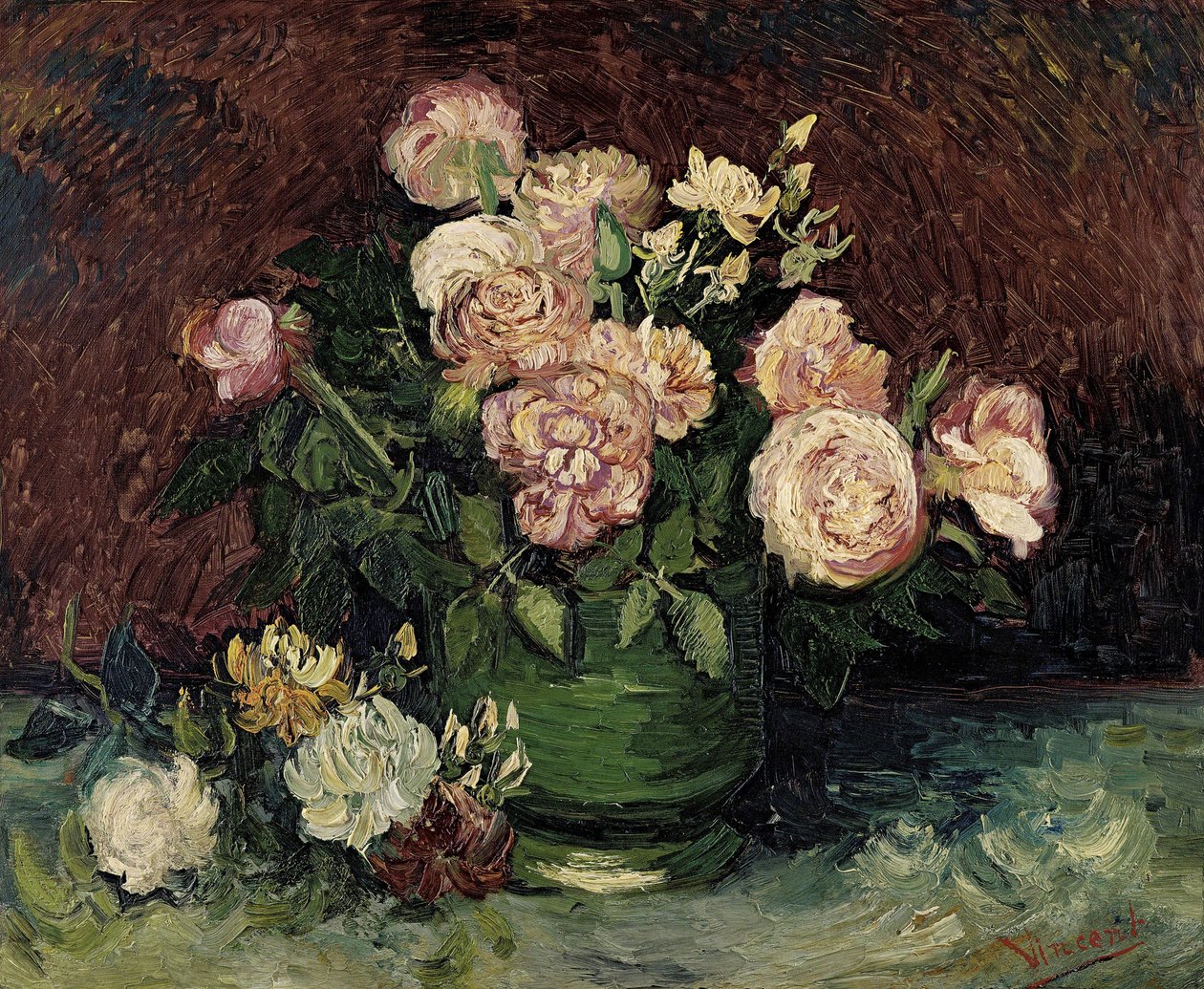 गुलाब और Peonies, 1886। द्वारा विन्सेंट वैन गॉग