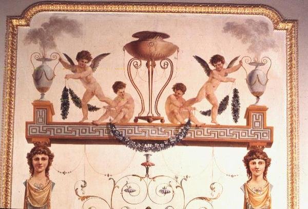पोम्पियन संगीत कक्ष की दीवार का विस्तार, 1777-80 द्वारा विन्सेन्ज़ो वाल्ड्रे