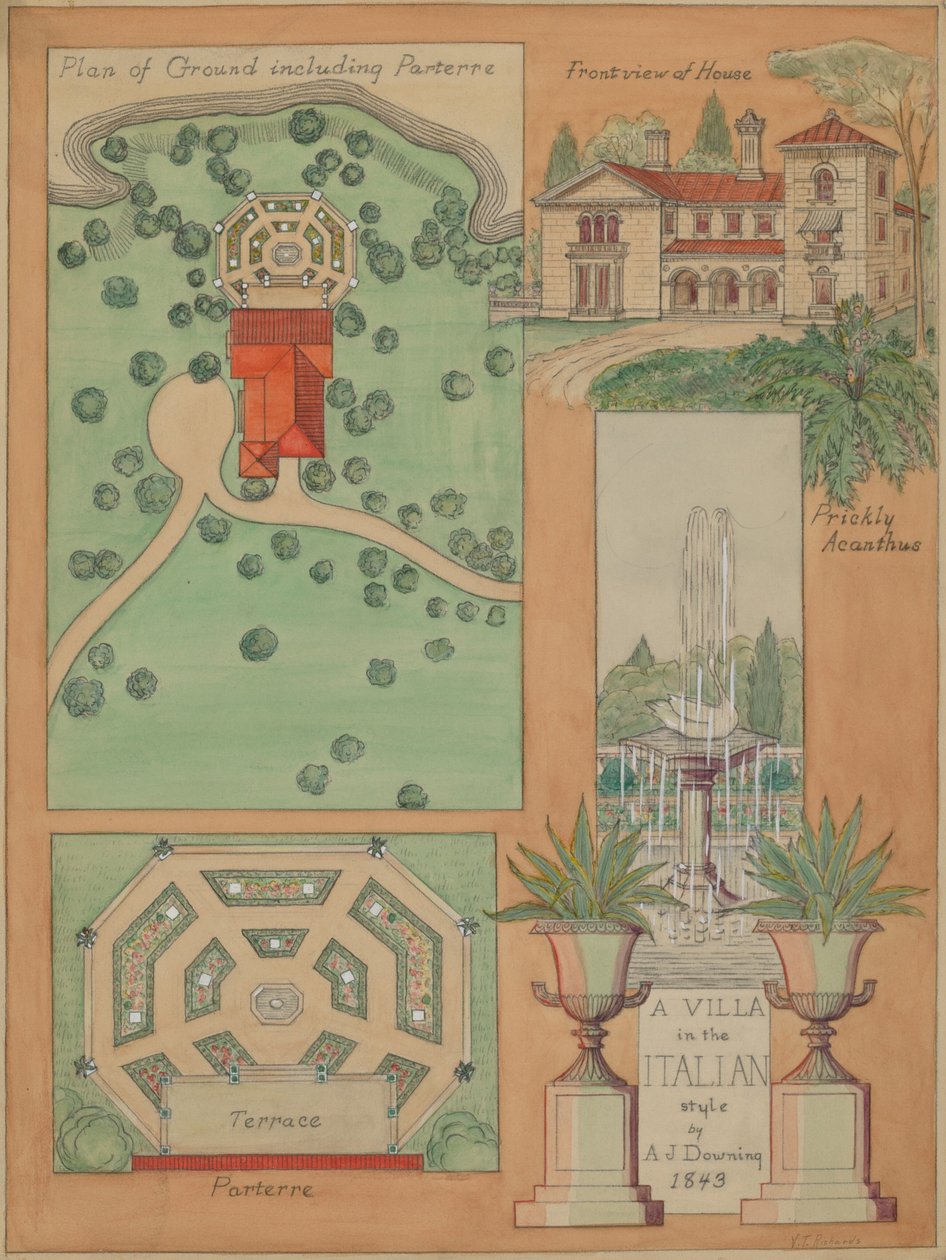 इटैलियन स्टाइल विला, सी। 1936. द्वारा वर्जीनिया रिचर्ड्स