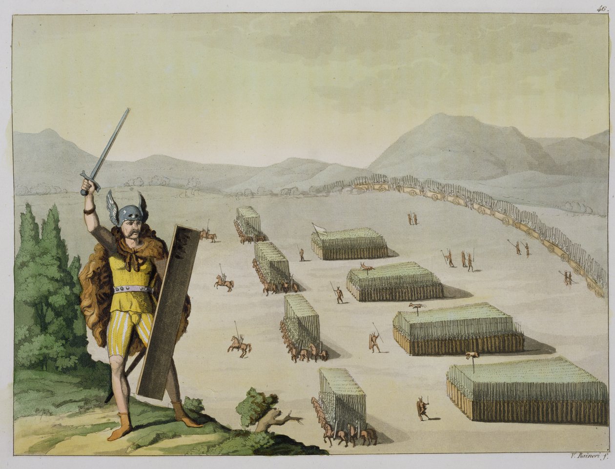 लड़ाई में प्राचीन सेल्ट्स या गल्स, c.1800-18 द्वारा विटोरियो रेनरी