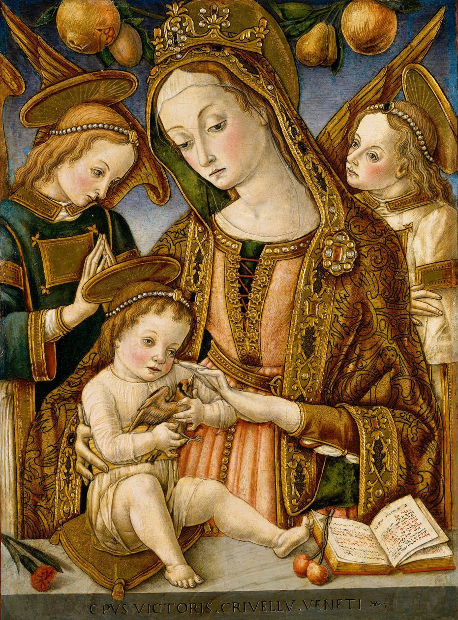 मैडोना और बाल दो एन्जिल्स के साथ, c.1481-82 द्वारा VittorioCrivelli