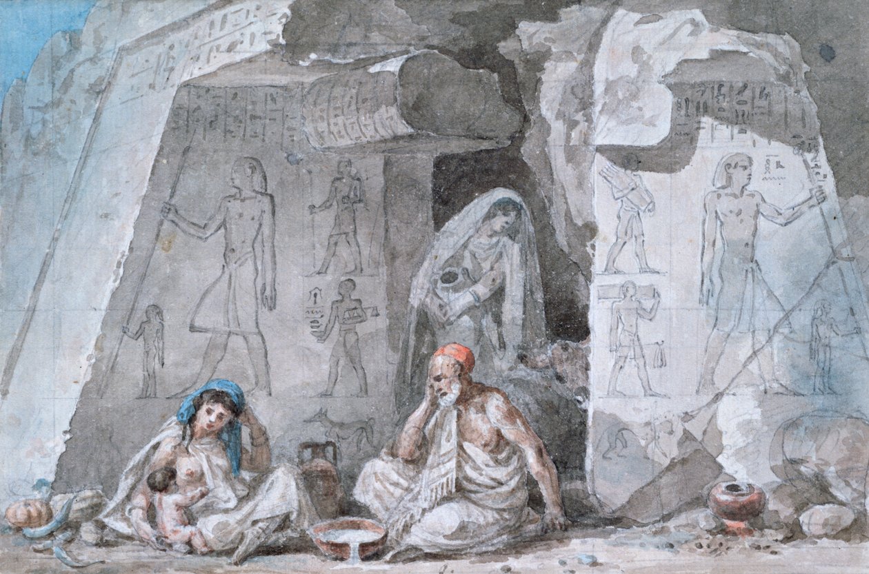 मिस्र का परिवार 19 वीं शताब्दी का एक प्राचीन मकबरा है द्वारा विवंत डेनन